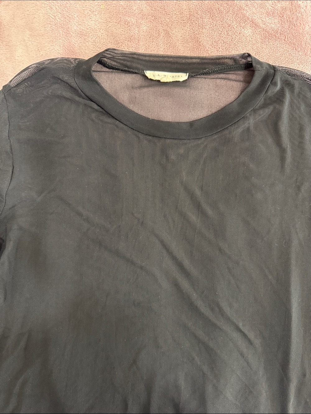 La Hearts Black Short Sleeve Crew Neck Tee